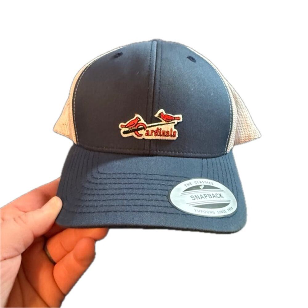 Navy White Cardinals Baseball Hat Adjustable Snapback Mesh The Classics